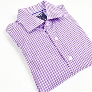 Proper Shirtings Slim Fit Purple Checked Cotton Dress Shirt